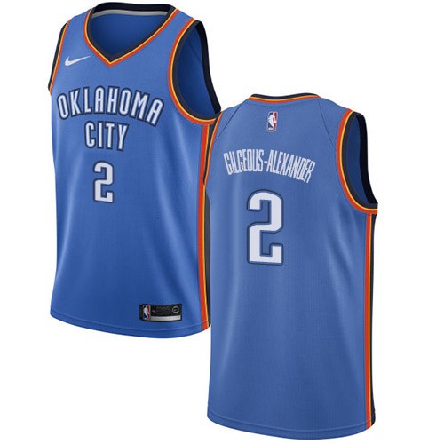 Men's Oklahoma City Thunder #2 Shai Gilgeous-Alexander Blue Stitched Basketball Jersey